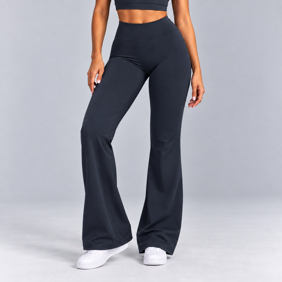 High-Waisted Flare Pants - Pink