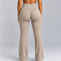 High-Waisted Flare Pants - Beige