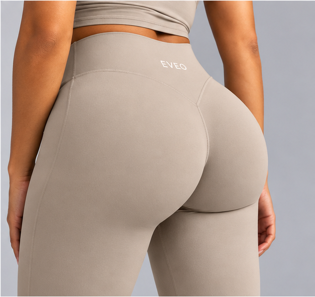 High-Waisted Flare Pants - Beige