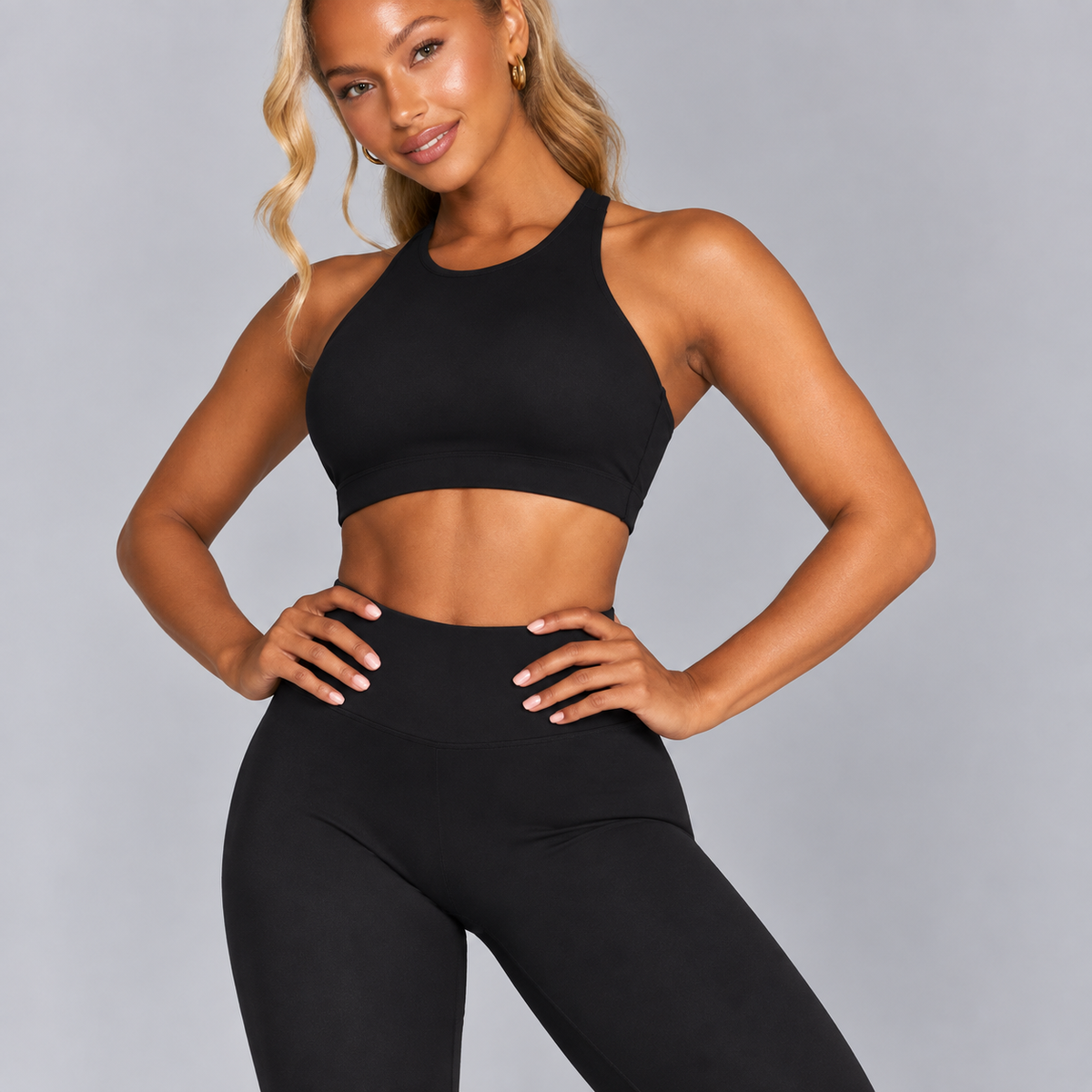 High-Waisted Flare Pants - Black