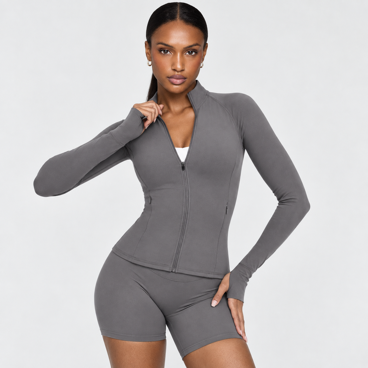EVEO Sculpt Zip Jacket Beige