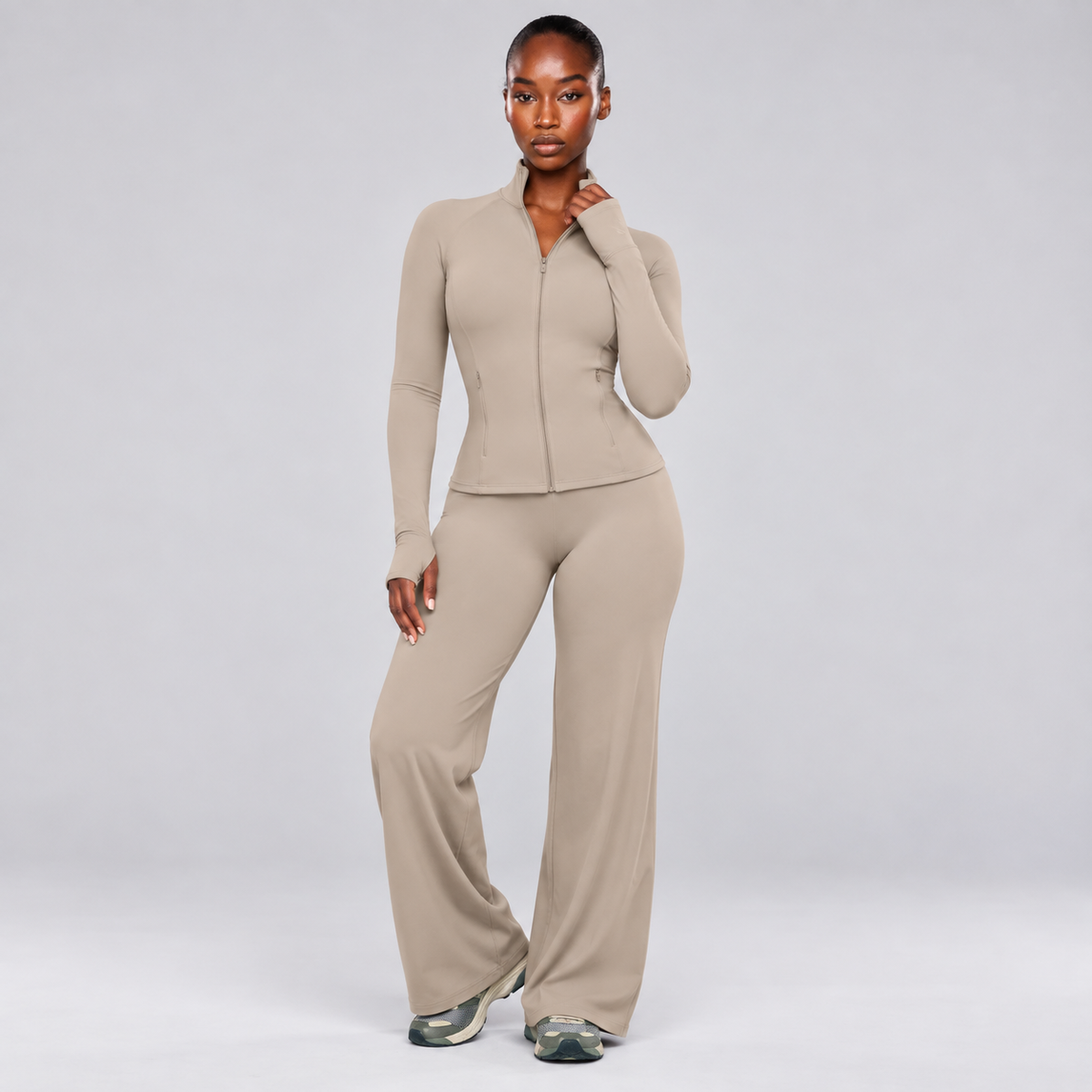 EVEO Sculpt Zip Jacket Beige