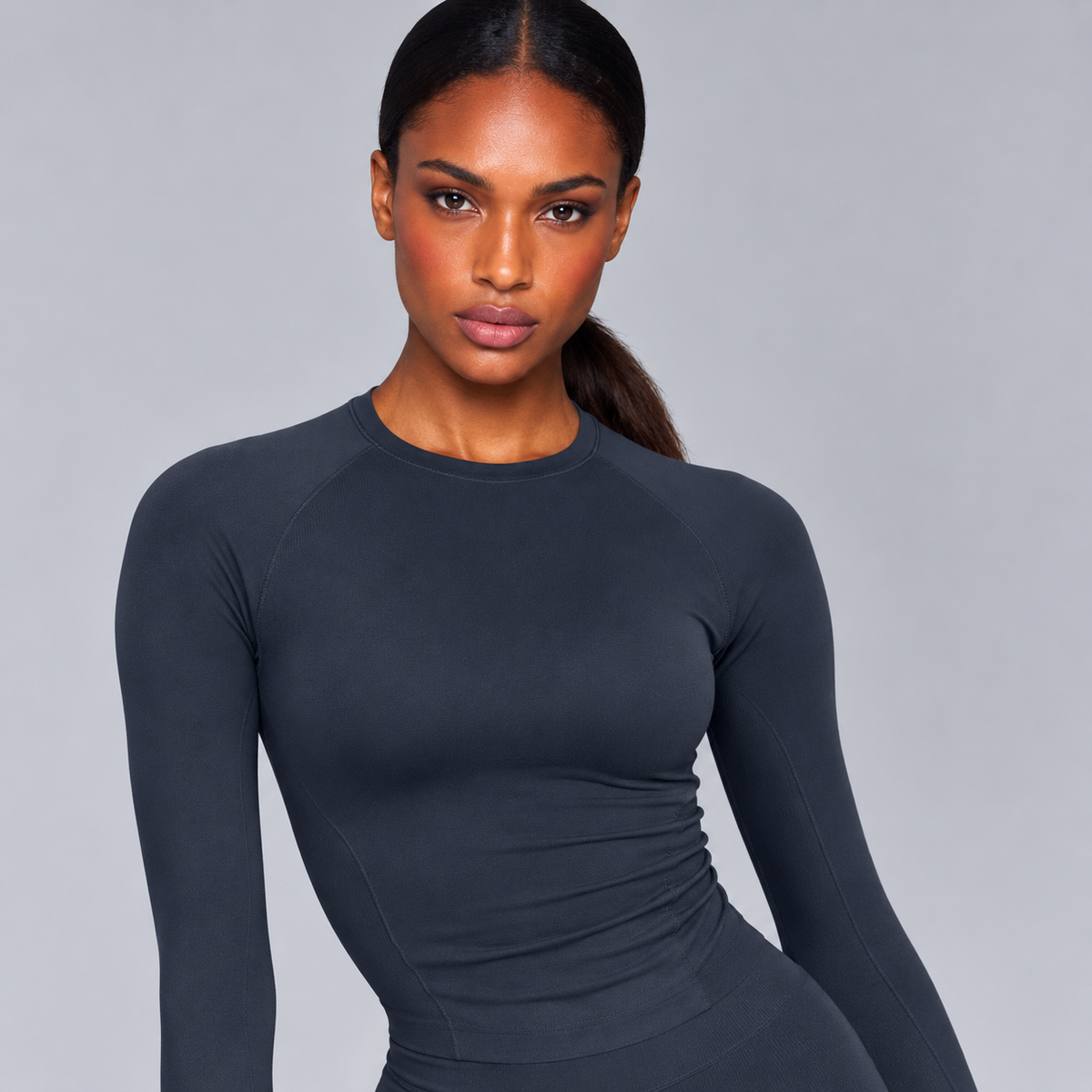 Sculpt Long Sleeve Top - Clear Blue