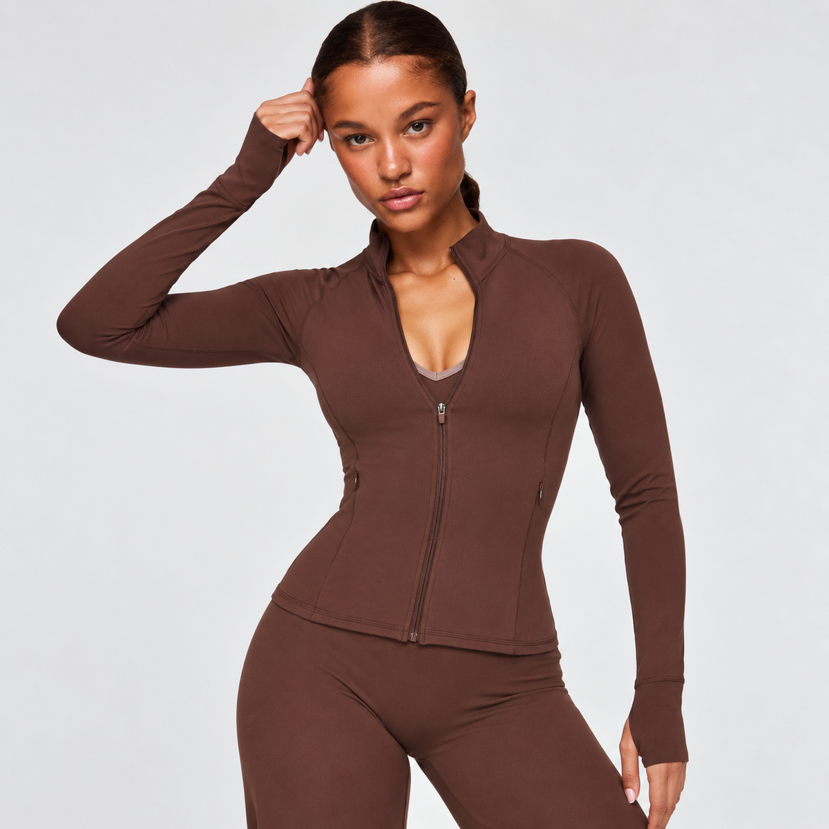 EVEO Sculpt Zip Jacket Beige