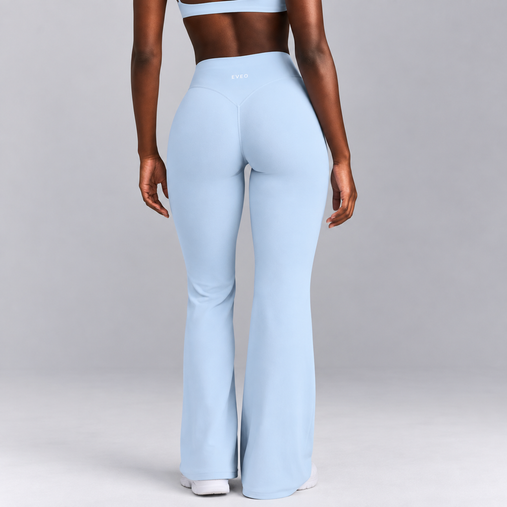 High-Waisted Flare Pants - Pink