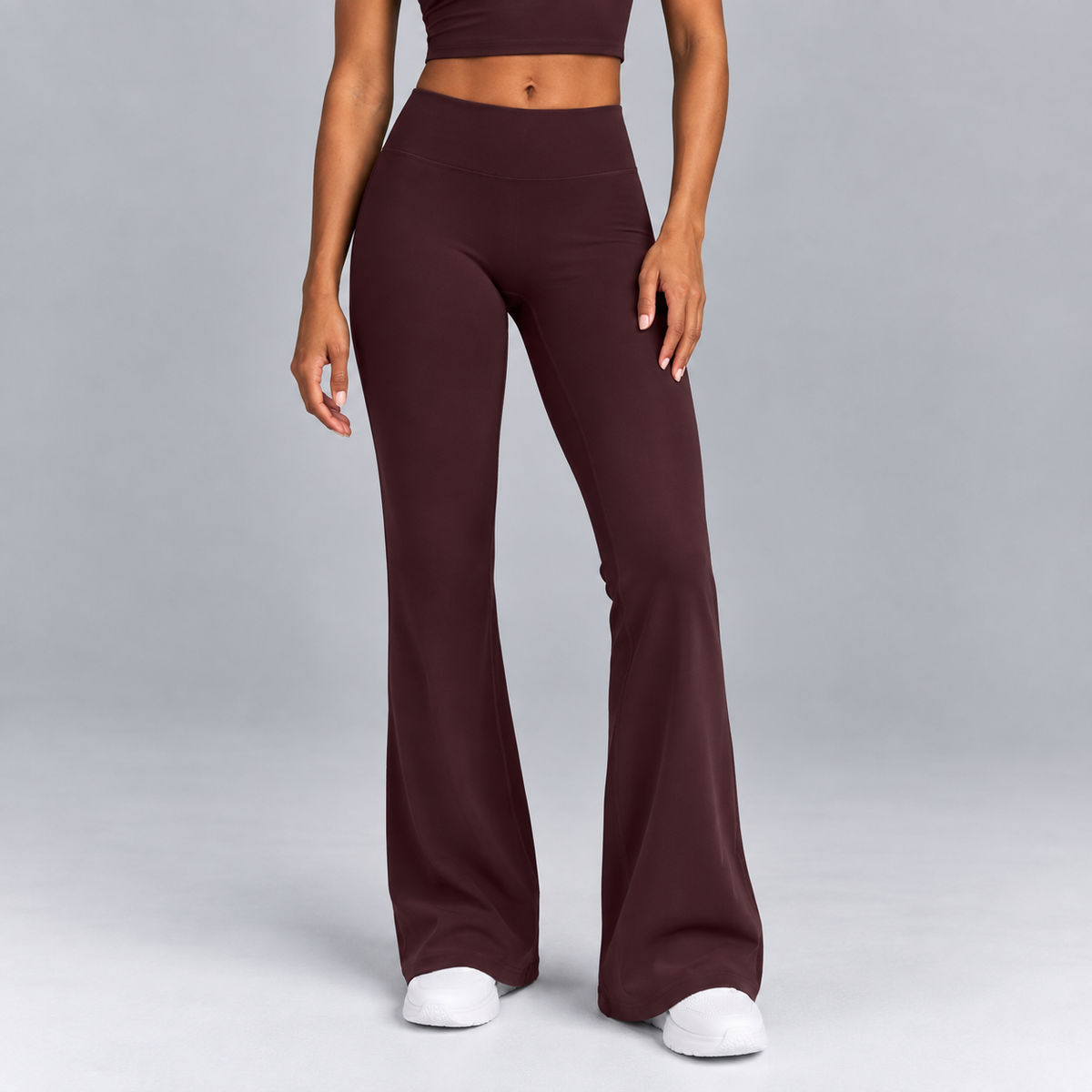High-Waisted Flare Pants -Navy